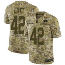 Men's Nike San Francisco 49ers #42 Ronnie Lott Limited Camo 2018 Salute to Service NFL Jersey