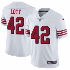 Men's Nike San Francisco 49ers #42 Ronnie Lott Limited White Rush Vapor Untouchable NFL Jersey