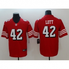 Men's Nike San Francisco 49ers #42 Ronnie Lott Limited red Rush Vapor Untouchable NFL Jerseys
