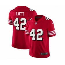 Men's San Francisco 49ers #42 Ronnie Lott Limited Red Rush Vapor Untouchable Football Jerseys