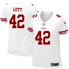 Women's Nike San Francisco 49ers #42 Ronnie Lott Game White NFL Jersey