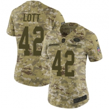 Women's Nike San Francisco 49ers #42 Ronnie Lott Limited Camo 2018 Salute to Service NFL Jersey
