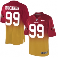 Men's Nike San Francisco 49ers #99 DeForest Buckner Elite Red/Gold Fadeaway NFL Jersey
