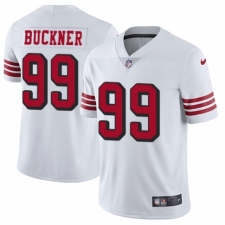 Men's Nike San Francisco 49ers #99 DeForest Buckner Elite White Rush Vapor Untouchable NFL Jersey