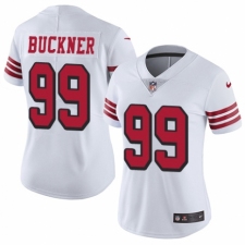 Women's Nike San Francisco 49ers #99 DeForest Buckner Limited White Rush Vapor Untouchable NFL Jersey