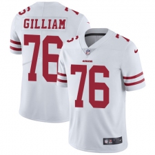 Men's Nike San Francisco 49ers #76 Garry Gilliam White Vapor Untouchable Limited Player NFL Jersey