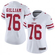 Women's Nike San Francisco 49ers #76 Garry Gilliam Elite White NFL Jersey