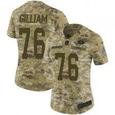 Women's Nike San Francisco 49ers #76 Garry Gilliam Limited Camo 2018 Salute to Service NFL Jersey