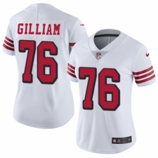 Women's Nike San Francisco 49ers #76 Garry Gilliam Limited White Rush Vapor Untouchable NFL Jersey