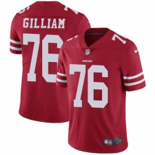 Youth Nike San Francisco 49ers #76 Garry Gilliam Red Team Color Vapor Untouchable Limited Player NFL Jersey
