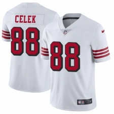 Men's Nike San Francisco 49ers #88 Garrett Celek Elite White Rush Vapor Untouchable NFL Jersey
