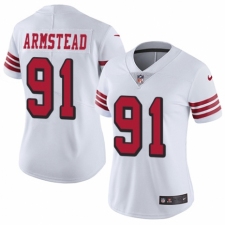 Women's Nike San Francisco 49ers #91 Arik Armstead Limited White Rush Vapor Untouchable NFL Jersey