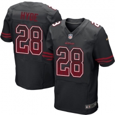 Men's Nike San Francisco 49ers #28 Carlos Hyde Elite Black Alternate Drift Fashion NFL Jersey