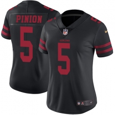 Women's Nike San Francisco 49ers #5 Bradley Pinion Elite Black NFL Jersey