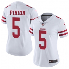 Women's Nike San Francisco 49ers #5 Bradley Pinion Elite White NFL Jersey