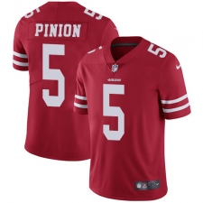 Youth Nike San Francisco 49ers #5 Bradley Pinion Red Team Color Vapor Untouchable Limited Player NFL Jersey