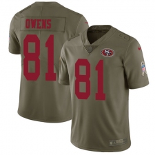 Men's Nike San Francisco 49ers #81 Terrell Owens Limited Olive 2017 Salute to Service NFL Jersey