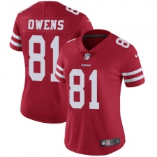 Women's Nike San Francisco 49ers #81 Terrell Owens Red Team Color Vapor Untouchable Limited Player NFL Jersey