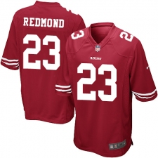Men's Nike San Francisco 49ers #23 Will Redmond Game Red Team Color NFL Jersey