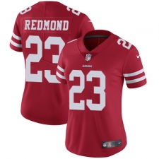 Women's Nike San Francisco 49ers #23 Will Redmond Elite Red Team Color NFL Jersey