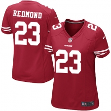 Women's Nike San Francisco 49ers #23 Will Redmond Game Red Team Color NFL Jersey