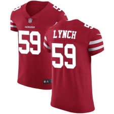 Men's Nike San Francisco 49ers #59 Aaron Lynch Red Team Color Vapor Untouchable Elite Player NFL Jersey
