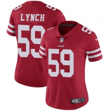 Women's Nike San Francisco 49ers #59 Aaron Lynch Elite Red Team Color NFL Jersey