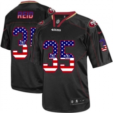 Men's Nike San Francisco 49ers #35 Eric Reid Elite Black USA Flag Fashion NFL Jersey
