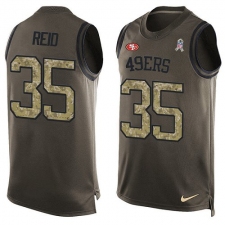 Men's Nike San Francisco 49ers #35 Eric Reid Limited Green Salute to Service Tank Top NFL Jersey