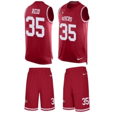 Men's Nike San Francisco 49ers #35 Eric Reid Limited Red Tank Top Suit NFL Jersey