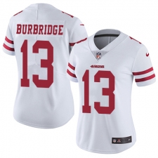 Women's Nike San Francisco 49ers #13 Aaron Burbridge Elite White NFL Jersey