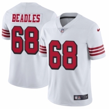 Men's Nike San Francisco 49ers #68 Zane Beadles Elite White Rush Vapor Untouchable NFL Jersey
