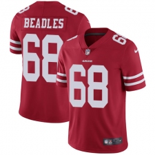Men's Nike San Francisco 49ers #68 Zane Beadles Red Team Color Vapor Untouchable Limited Player NFL Jersey