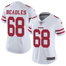 Women's Nike San Francisco 49ers #68 Zane Beadles Elite White NFL Jersey