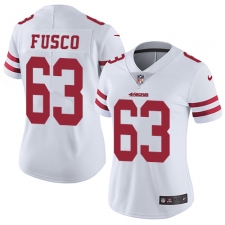 Women's Nike San Francisco 49ers #63 Brandon Fusco White Vapor Untouchable Limited Player NFL Jersey