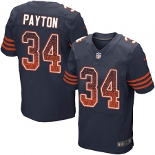 Men's Nike Chicago Bears #34 Walter Payton Elite Navy Blue Alternate Drift Fashion NFL Jersey