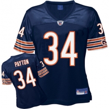 Reebok Chicago Bears #34 Walter Payton Blue Women's Team Color Replica Throwback NFL Jersey