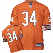 Reebok Chicago Bears #34 Walter Payton Orange Alternate Authentic Throwback NFL Jersey