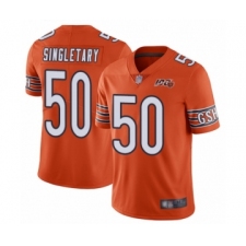 Men's Chicago Bears #50 Mike Singletary Orange Alternate 100th Season Limited Football Jersey
