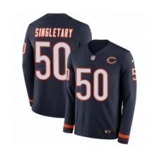 Youth Nike Chicago Bears #50 Mike Singletary Limited Navy Blue Therma Long Sleeve NFL Jersey