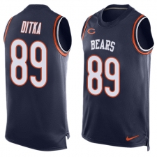 Men's Nike Chicago Bears #89 Mike Ditka Limited Navy Blue Player Name & Number Tank Top NFL Jersey