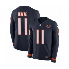 Men's Nike Chicago Bears #11 Kevin White Limited Navy Blue Therma Long Sleeve NFL Jersey
