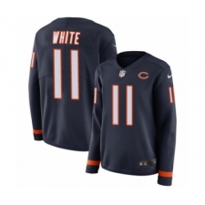 Women's Nike Chicago Bears #11 Kevin White Limited Navy Blue Therma Long Sleeve NFL Jersey