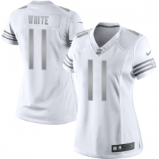 Women's Nike Chicago Bears #11 Kevin White Limited White Platinum NFL Jersey