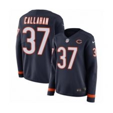 Women's Nike Chicago Bears #37 Bryce Callahan Limited Navy Blue Therma Long Sleeve NFL Jersey