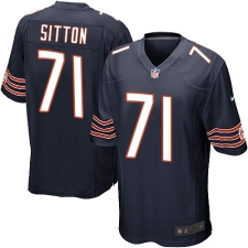 Men's Nike Chicago Bears #71 Josh Sitton Game Navy Blue Team Color NFL Jersey