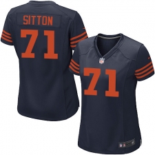 Women's Nike Chicago Bears #71 Josh Sitton Game Navy Blue Alternate NFL Jersey