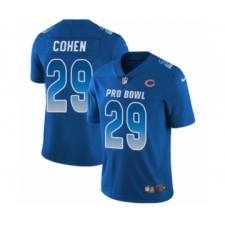 Men's Nike Chicago Bears #29 Tarik Cohen Limited Royal Blue NFC 2019 Pro Bowl NFL Jersey