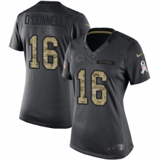 Women's Nike Chicago Bears #16 Pat O'Donnell Limited Black 2016 Salute to Service NFL Jersey