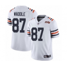 Men's Chicago Bears #87 Tom Waddle White 100th Season Limited Football Jersey